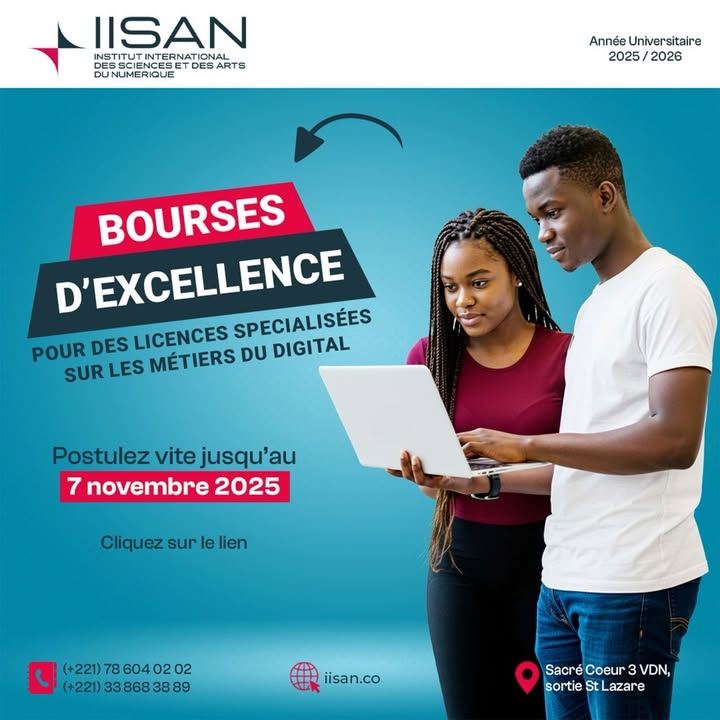 Bourses d’Excellence – Année Universitaire 2025 / 2026 L’IISAN (Institut International des…