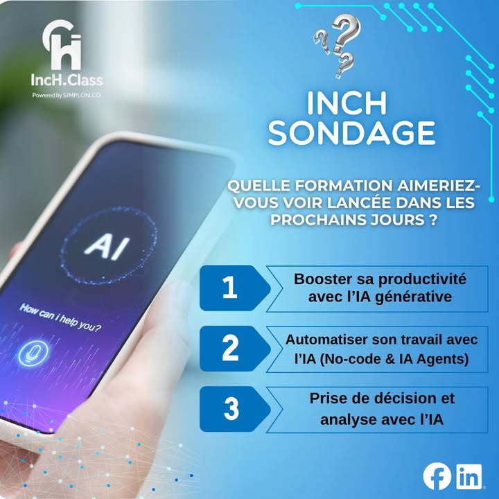 Décidez sur votre prochaine Formation ! L&rsquo;Intelligence Artificielle transforme nos métiers, mais…